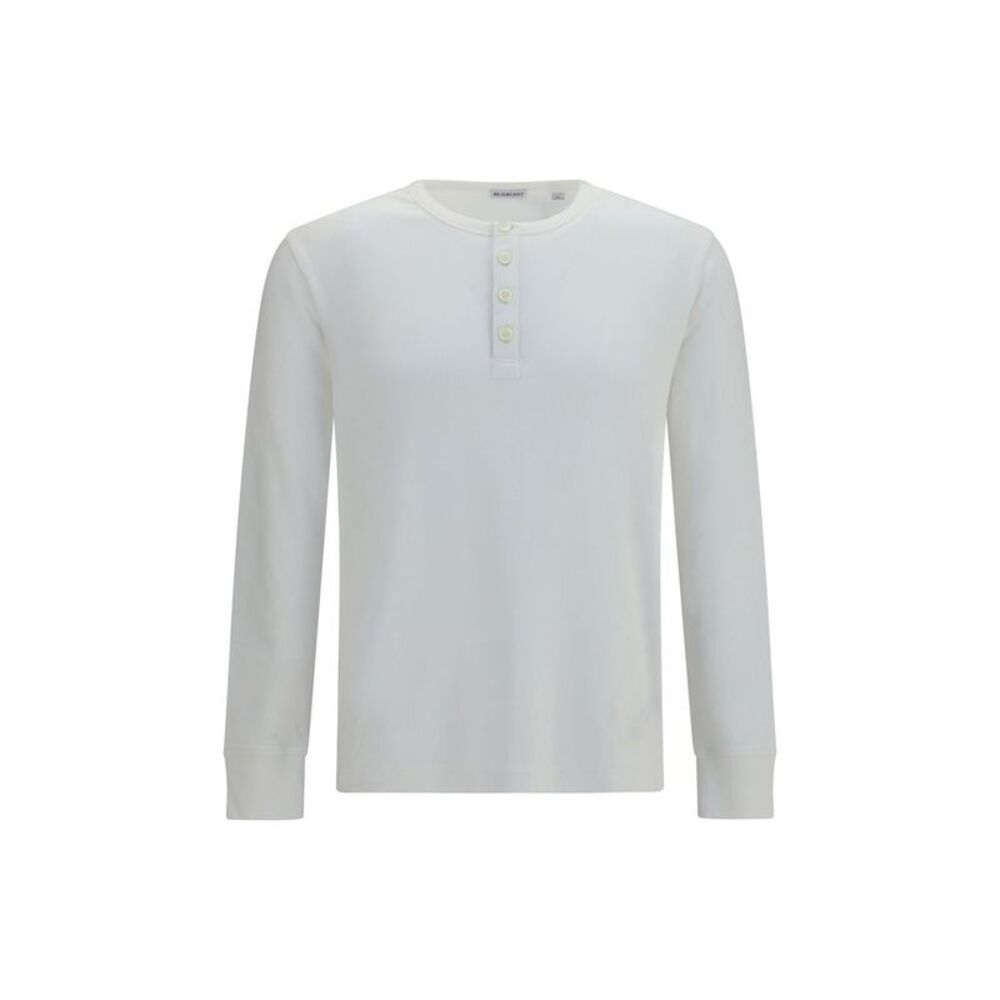 Burberry White Cotton Long Sleeve Men's T-Shirt
